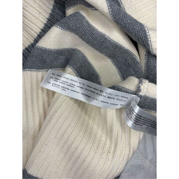 Zara boxy cut cream and gray striped crewneck sweater - L - Picture 9 of 9